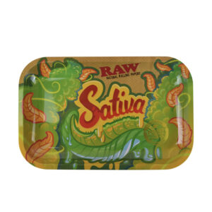 RAW Metal Rolling Tray – 11″ x 7″ – Sativa