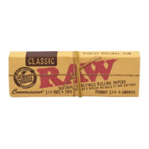 RAW Rolling Papers – Connoisseur 1¼ Size w/ Tips