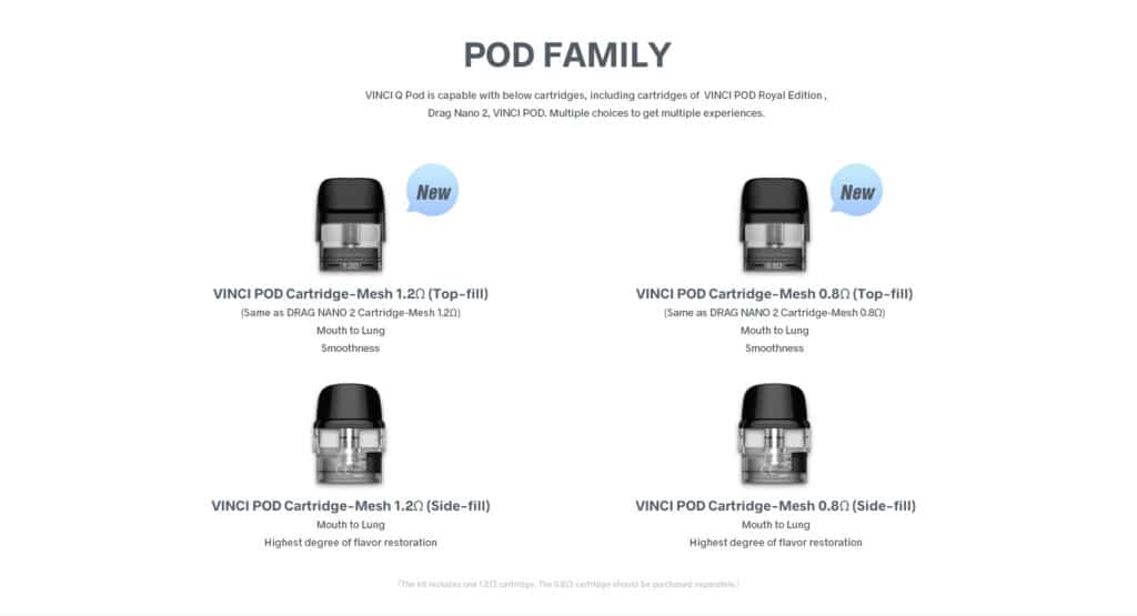 vinci Q pod voopoo coils